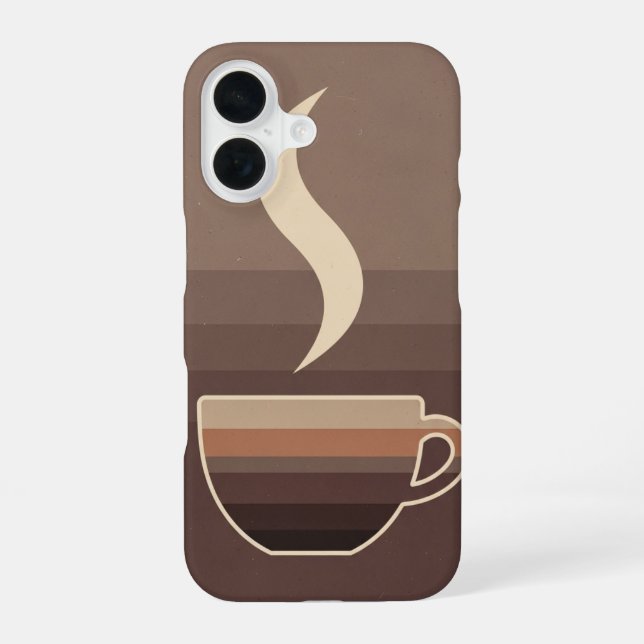 Funda Para iPhone 16 Retro Stylized Coffee Cup Art (Reverso )