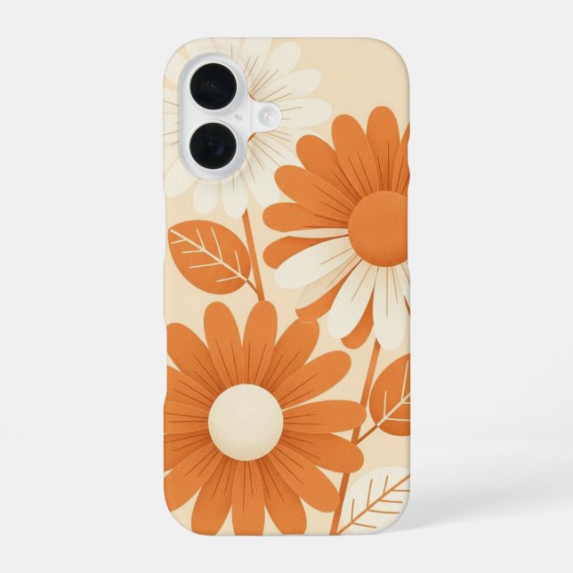 Funda Para iPhone 16 Retro Stylized Daisy Arrangement (Reverso )