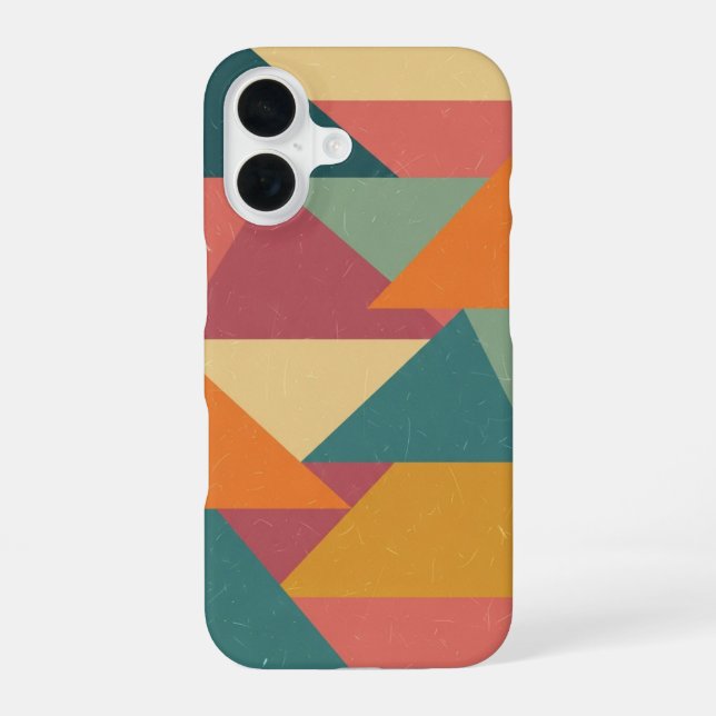 Funda Para iPhone 16 Retro Stylized Triangles and Blocks (Reverso )