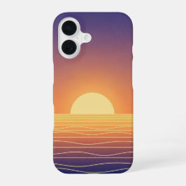 Funda Para iPhone 16 Retro Sunset Horizon