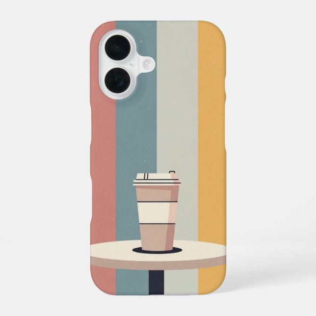 Funda Para iPhone 16 Retro Takeaway Coffee Cup (Reverso )