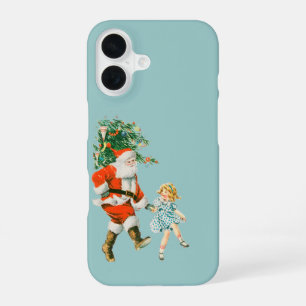 Funda Para iPhone 16 Retro Vintage Santa & Niña Navidad