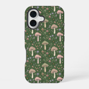 Funda Para iPhone 16 Rico Verde Esmeralda Hongos Tono de Joyería Sin Co