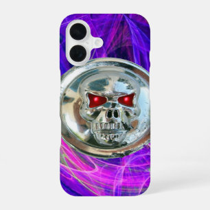 Funda Para iPhone 16 RIDERS SKULL RIDERS Pink Blue Purple Fractal Swirt