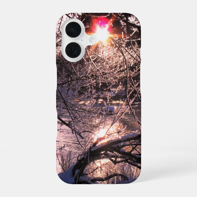 Funda Para iPhone 16 Río Cold Hafren y sol (Reverso )