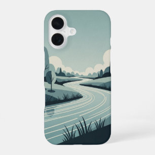 Funda Para iPhone 16 Río vintage que fluye suavemente