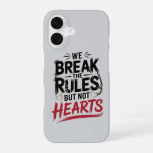 Funda Para iPhone 16 Rompe Reglas No Corazones - Tipografía Edgy iPhone