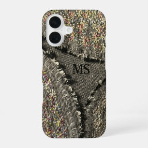 Funda Para iPhone 16 Ropa impresa monográfica de color gris floral