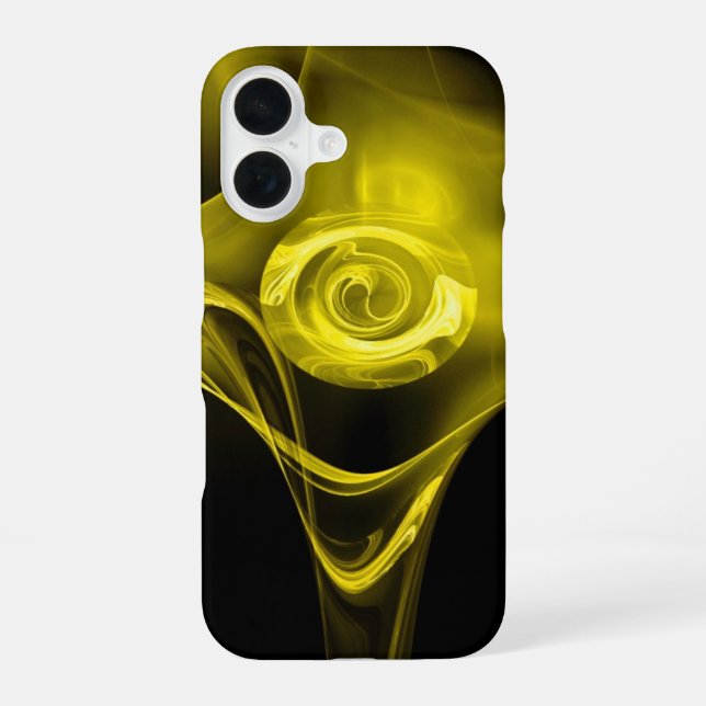 FUNDA PARA iPhone 16 ROSA FRACTAL AMARILLO CLARO (Reverso )