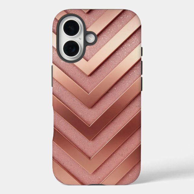Funda para iPhone 16 Rosa Gold Purpurina (Reverso )