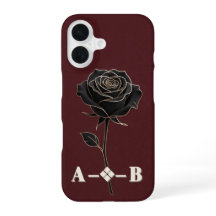 Rosa Negra Contorno Dorado Estado Floral de Lujo O