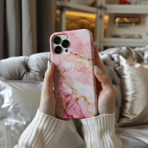 Funda Para iPhone 16 Rosaline Royale Lujo Blush Rosa Mármol Dorado