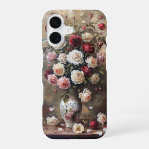 Funda Para iPhone 16 Rosas opulentas en un jarrón de porcelana