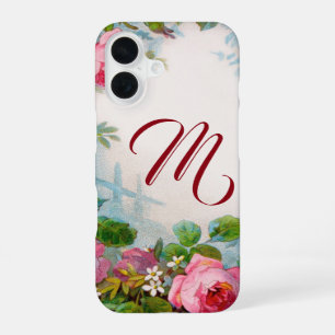 FUNDA PARA iPhone 16 ROSAS ROSAS ROSAS Y JASMINAS FLORALES MONOGRAM