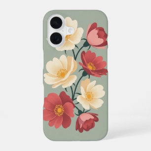 Funda Para iPhone 16 Rosas silvestres estilizadas vintage