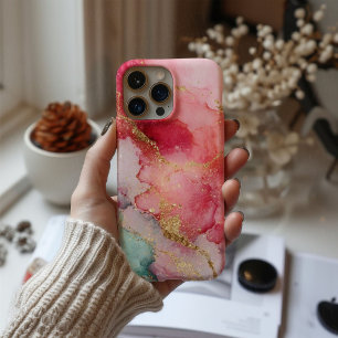 Funda Para iPhone 16 Rosé Aura – Lujo Rosa Acuarela y Elegancia