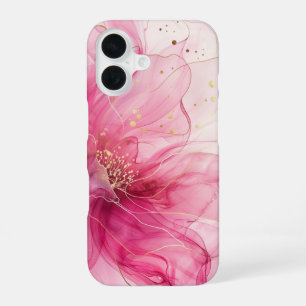 Funda Para iPhone 16 Rosée Élégance Lujo Rosa Floral Seda