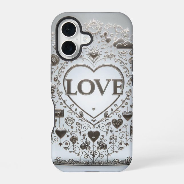 Funda Para iPhone 16 Rótulo de amor transparente (Reverso )