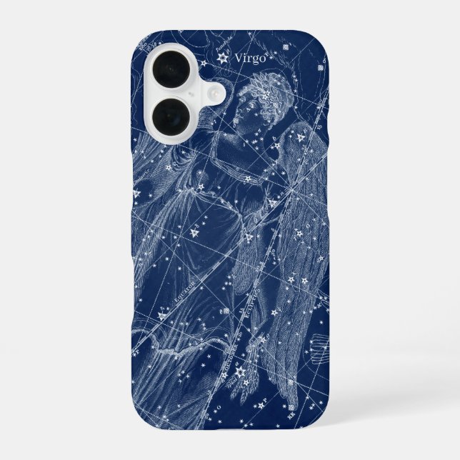 Funda Para iPhone 16 Rótulo Virgo Zodiac Ilustracion de cosecha (Reverso )