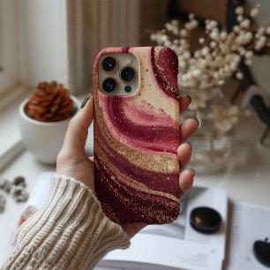 Funda Para iPhone 16 Rubí Opulencia – Lujo Burgundy y Diseño Glam Audaz