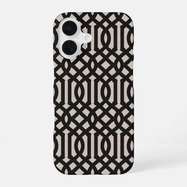 Funda Para iPhone 16 Rustic Black Trellis (Reverso )