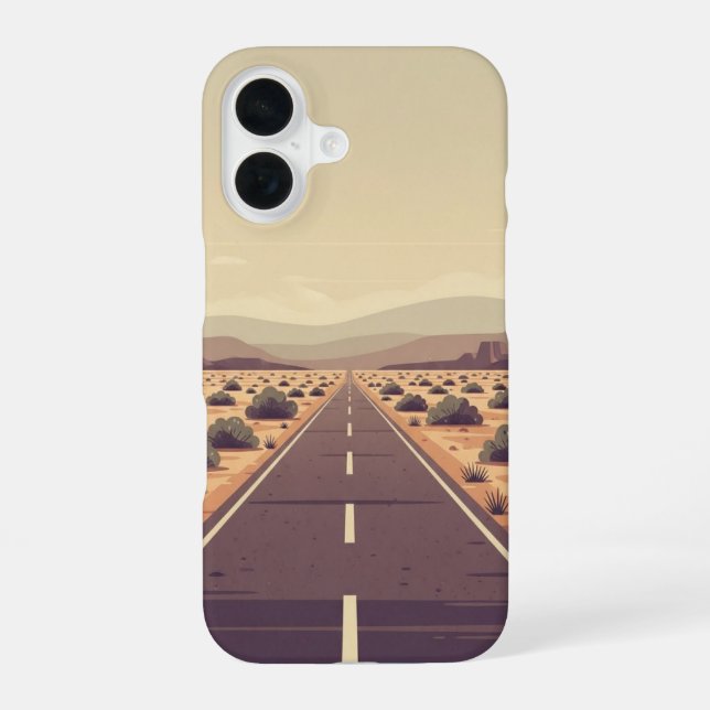 Funda Para iPhone 16 Ruta Desértica Tranquila (Reverso )