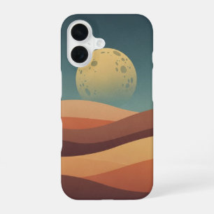 Funda Para iPhone 16 Salida de Luna Vintage en el Desierto