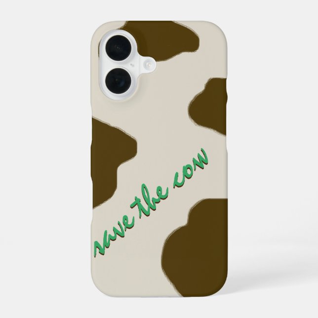 Funda Para iPhone 16 SALVA LA VACA marrón (Reverso )