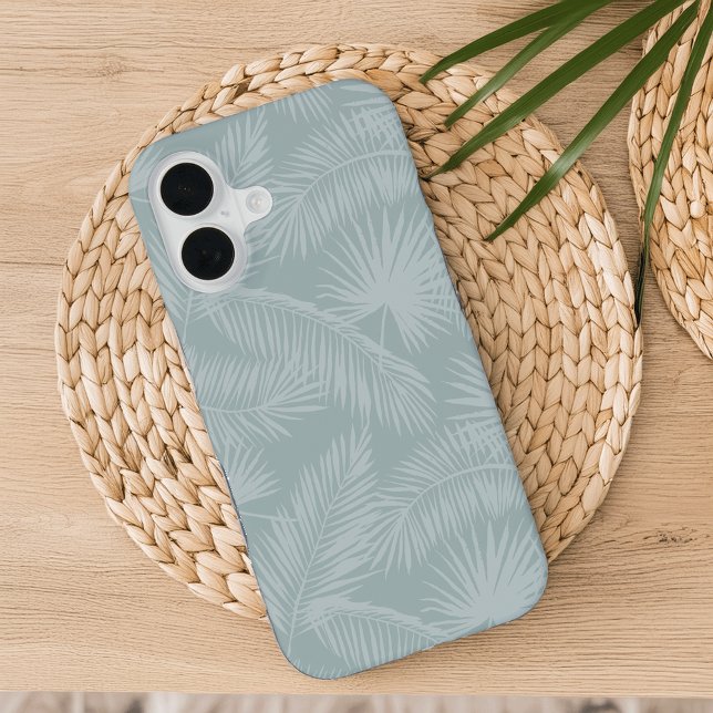 Funda Para iPhone 16 Salvia | Patrón de hojas de palmeras tropicales bo (Subido por el creador)