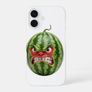 Funda Para iPhone 16 sandía con cara enojada