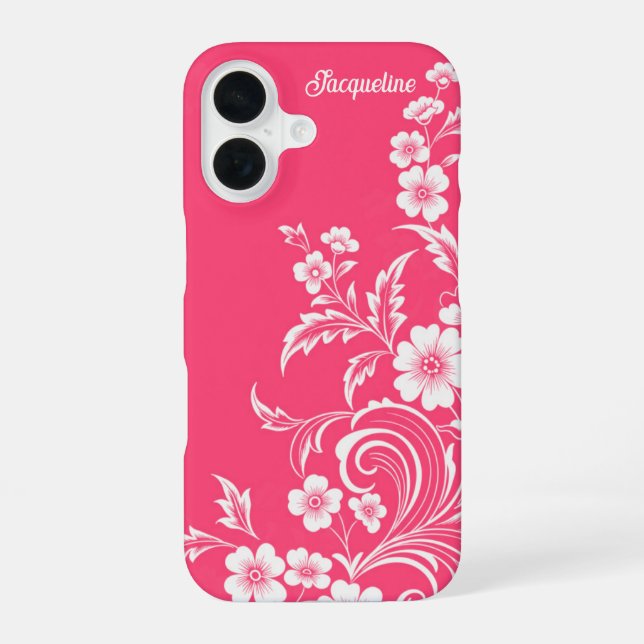 Funda Para iPhone 16 Sandía Floral Rosa (Reverso )