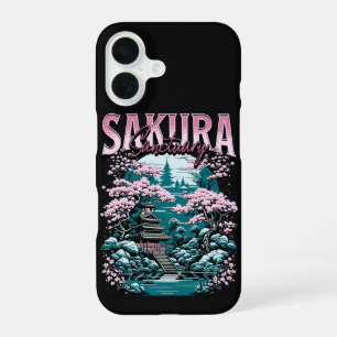 Funda Para iPhone 16 Santuario de Sakura Jardín Japonés