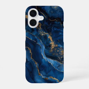 Funda Para iPhone 16 Saphir Velours Lujo Azul Zafiro Profundo