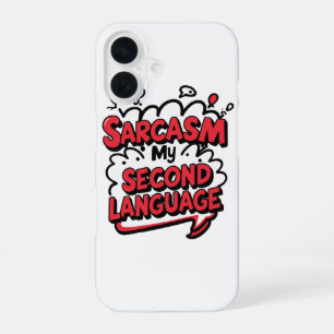 Funda Para iPhone 16 Sarcasmo de Cómic Divertido Mi Segundo Idioma