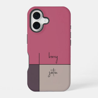 Funda Para iPhone 16 satin de bayas, arte moderno abstracto gris rosa