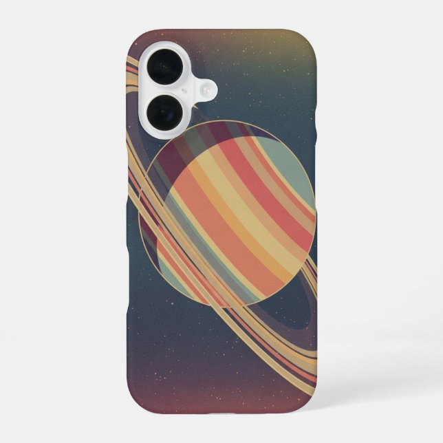 Funda Para iPhone 16 Saturno Estilizada Vintage (Reverso )