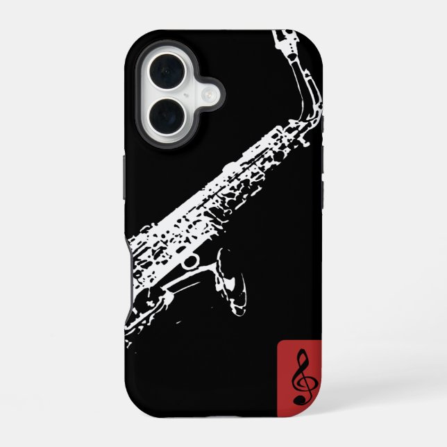 Funda Para iPhone 16 Saxofón (Reverso )
