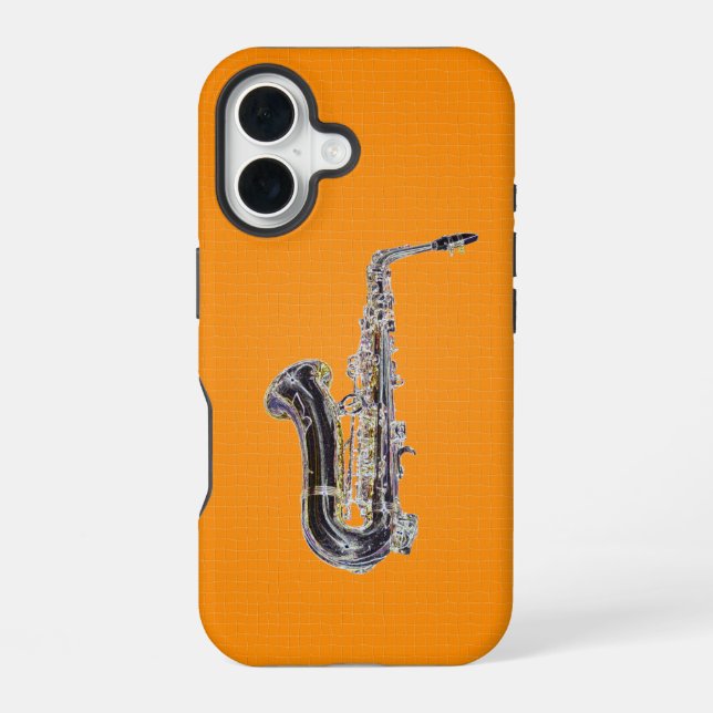 Funda Para iPhone 16 Saxofón (Reverso )