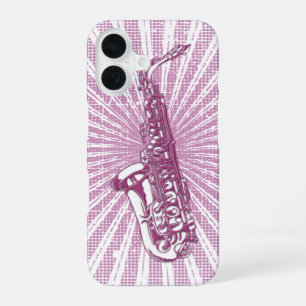 Funda Para iPhone 16 Saxofón gitano-rosado