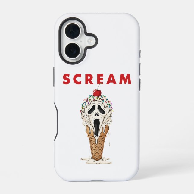 Funda Para iPhone 16 Scream Helado Ghostface Apple iPhone 16, Duro (Reverso )