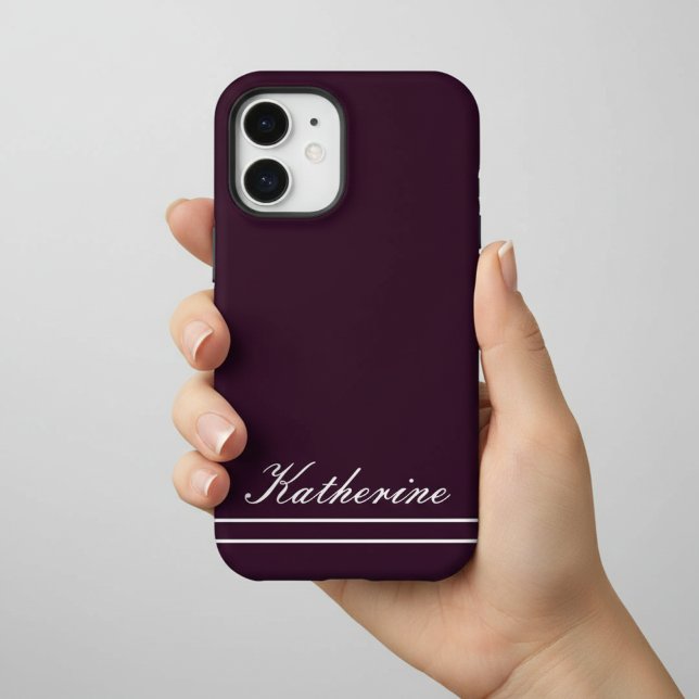 Funda Para iPhone 16 Script Name Minimalist Plum (Subido por el creador)