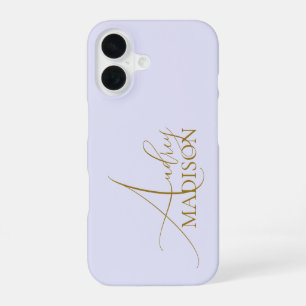 Funda Para iPhone 16 Script Serif Name Purple Lavender