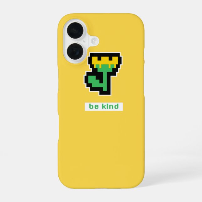 Funda Para iPhone 16 Sé amable pixel  (Reverso )