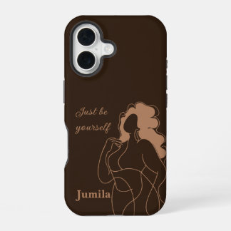 Funda Para iPhone 16 Sé simplemente tú mismo, arte de una línea, person
