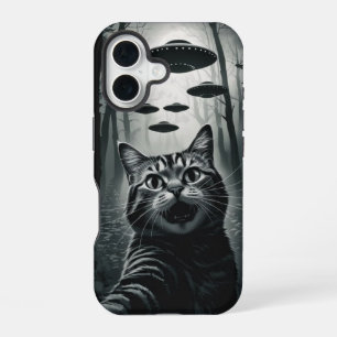 Funda Para iPhone 16 Secuestro OVNI de Selfie de Gato: Encuentro Feline
