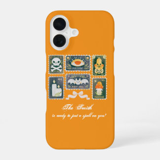 Funda Para iPhone 16 Sello de calabaza personalizado retro Halloween te