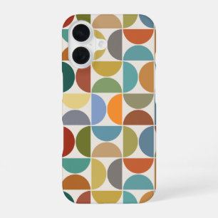 Funda Para iPhone 16 Semicírculos MCM Patrón Grande Color sobre Crema