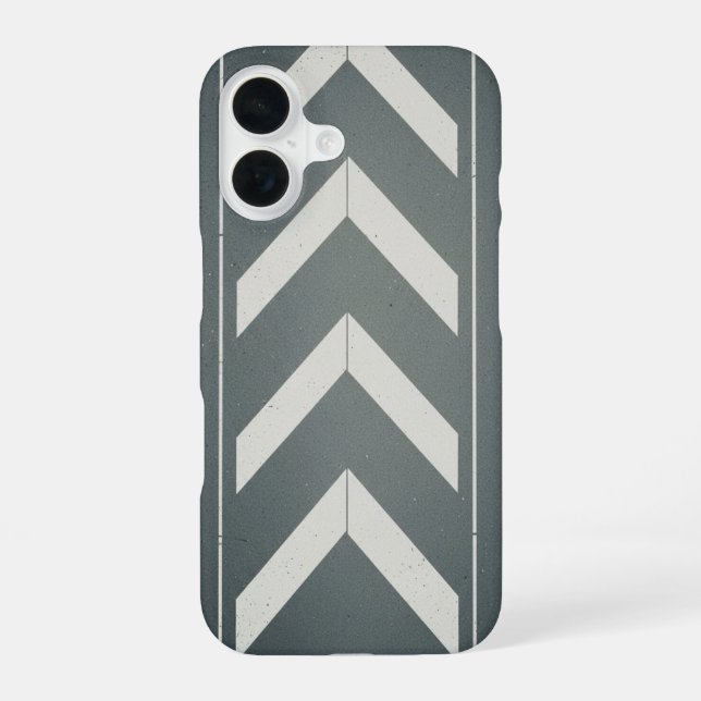 Funda Para iPhone 16 Señal de carretera Chevron retro (Reverso )