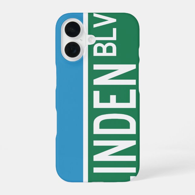 Funda Para iPhone 16 señal de Linden Boulevard (Reverso )
