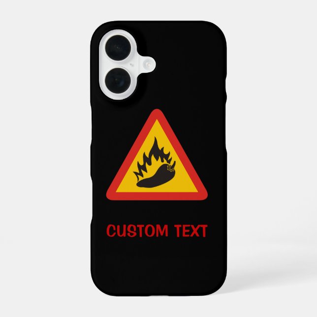 Funda Para iPhone 16 señal de peligro de pimienta caliente (Reverso )